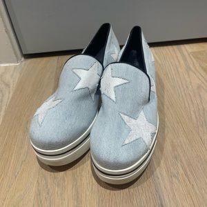 Stella McCartney Binx Denim Star Slip-On Platforms